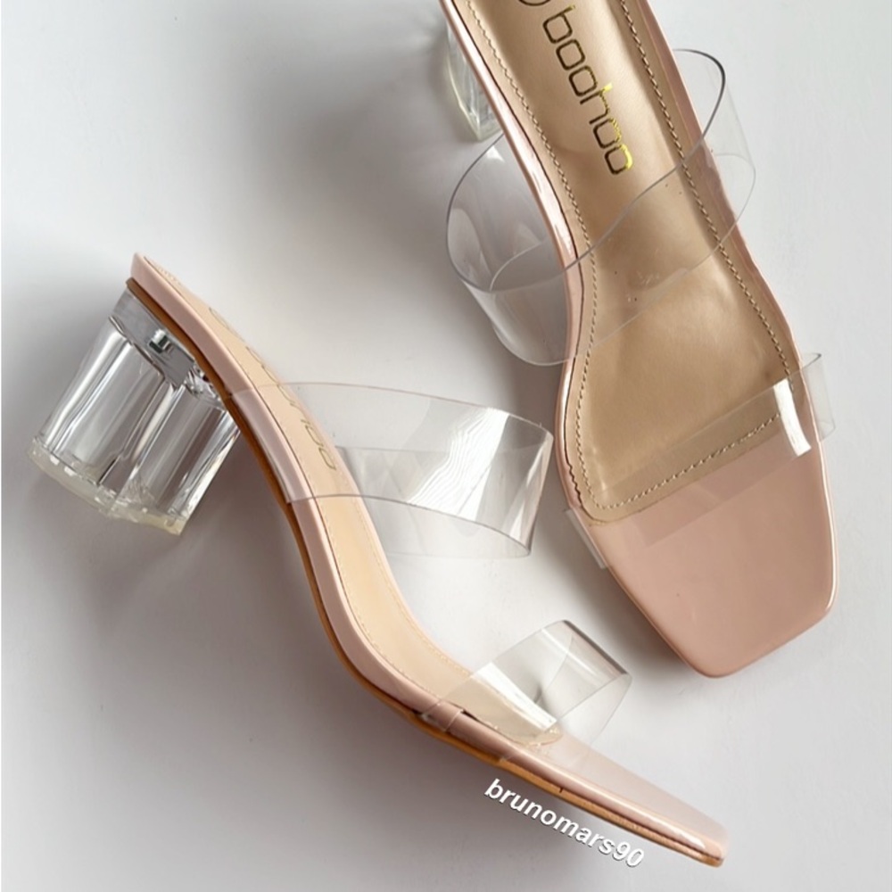 Boohoo Clear Block Heels - Picture 2 of 9